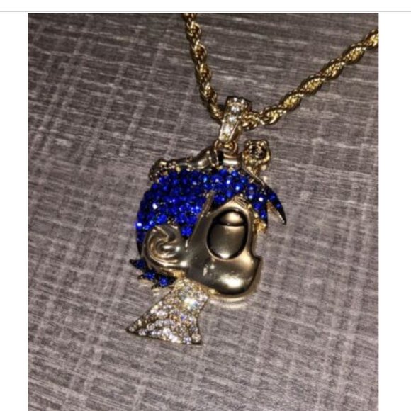 Custom 14k Gold Stamped Lil Uzi Vert Rope Pendant